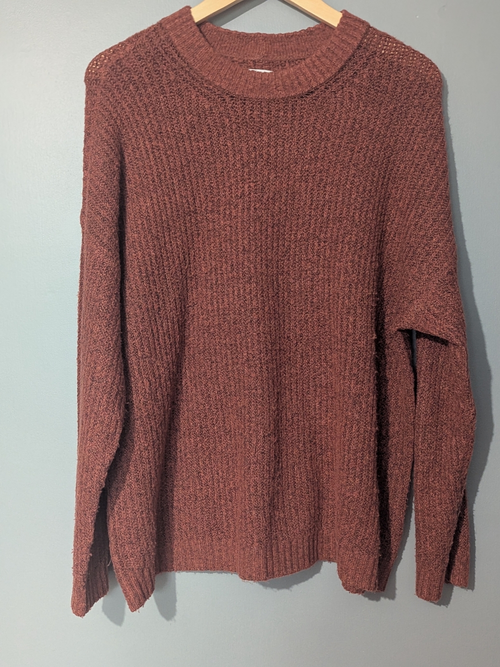 American Eagle Women's Pullover Crewneck Knit Sweater Burnt Orange Autumnal